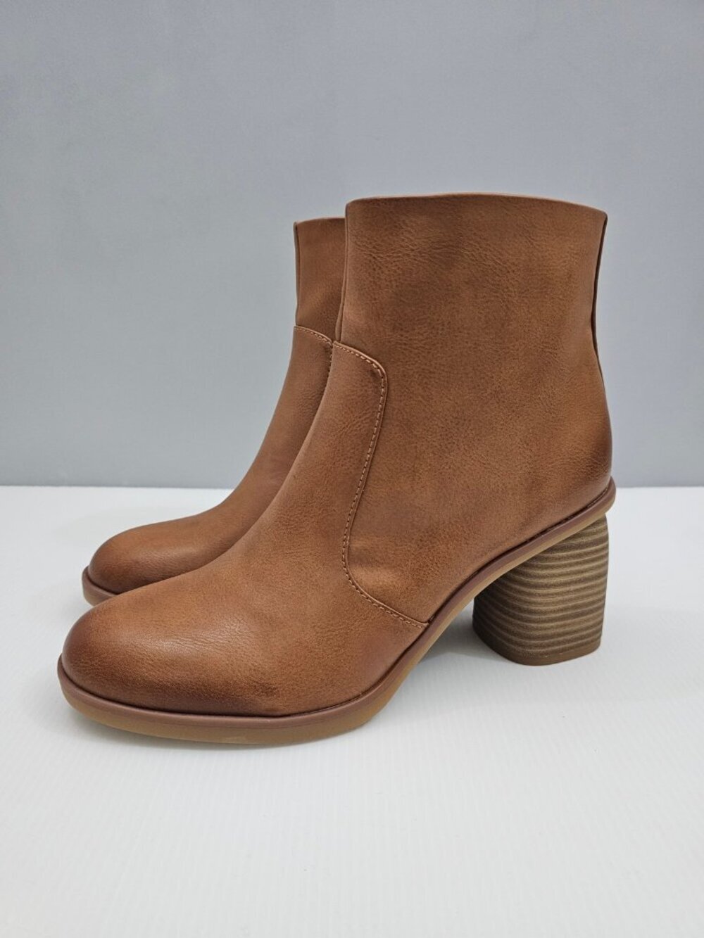 Korks Kork Ease Destiny Block Heel Ankle Boot Women 9 Tan Comfy Minimalist NEW